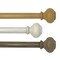 Threadmade Home Rhinebeck Rustic Faux Wood 1" Window Drapery Single Curtain Rod, White - 48"W x 86"L